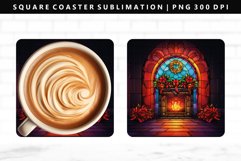 Fireplace Square Coaster Design | Square Coaster PNG Product Image 1