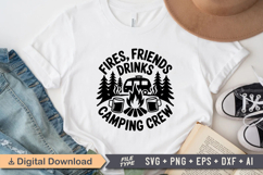 Fires Friends Drinks Camping Crew SVG File | Camping SVG Product Image 2
