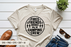 Fires Friends Drinks Camping Crew SVG File | Camping Sign Product Image 3