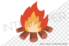 Firewood and bonfire PNG summer clipart illustration svg Product Image 1