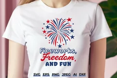 Fireworks Freedom and Fun SVG, 4th of July Patriotic Design Product Image 1