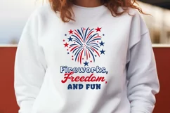 Fireworks Freedom and Fun SVG, 4th of July Patriotic Design Product Image 3