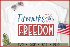 Fireworks & Freedom Patriotic 4th of July SVG Cut File Product Image 1