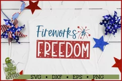 Fireworks & Freedom Patriotic 4th of July SVG Cut File Product Image 3