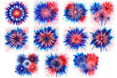 Red &amp; Blue fireworks clipart 1 Product Image 2