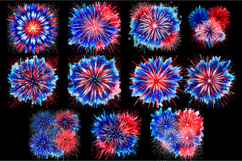 Red &amp; Blue fireworks clipart 1 Product Image 3