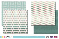 Cream medical scrapbook paper with repeating first aid kits and red cross symbols