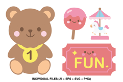 First birthday themed clipart for printable baby party decorations