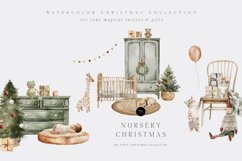 Christmas Nursery Compositions, Watercolor Festive Clipart Product Image 1