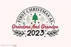 First Christmas As Grandma And Grandpa 2023 SVG T-shirt Product Image 1