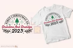 First Christmas As Grandma And Grandpa 2023 SVG T-shirt Product Image 2
