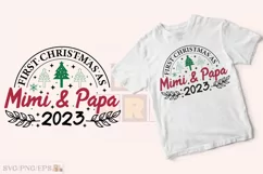 First Christmas As Mimi & Papa 2023 SVG T-shirt Design Product Image 2