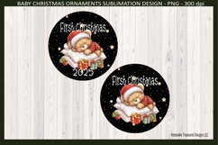 First Christmas, Sleeping Baby Bear, Sublimation Png, 2025 Product Image 1