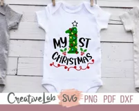 My First Christmas SVG, Baby Christmas SVG, DXF, PNG Files Product Image 2