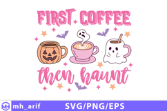 Halloween Coffee Hand-drawn SVG PNG T-shirt Design Product Image 1