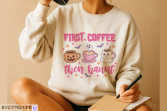 Halloween Coffee Hand-drawn SVG PNG T-shirt Design Product Image 4