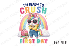 First Day Back to School Unicorn Sublimation Product Image 1