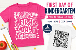 First Day of Kindergarten SVG, Back to School Word Art File Product Image 1