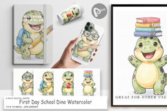 First Day School Dino Digital Paper Product Image 1