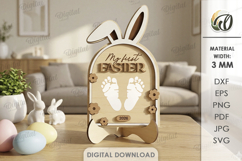 3D Baby's First Easter Laser Cut. Stand Decor SVG Product Image 1