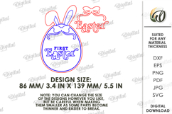 3D Baby's First Easter Laser Cut. Baby Milestone Card SVG Product Image 2