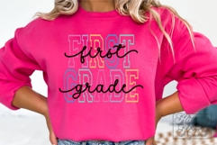 1st Grade SVG - Retro Back To School PNG - First Grade Vibes Product Image 2