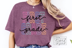 1st Grade SVG - Retro Back To School PNG - First Grade Vibes Product Image 3