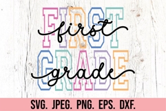 1st Grade SVG - Retro Back To School PNG - First Grade Vibes Product Image 5
