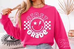 Retro 1st Grade SVG - Back To School PNG - First Grade Vibes Product Image 6