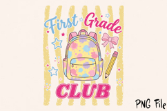 First Grade Club PNG, Retro Back to School Sublimation Product Image 2
