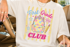 First Grade Club PNG, Retro Back to School Sublimation Product Image 3