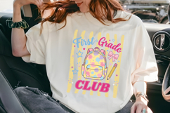 First Grade Club PNG, Retro Back to School Sublimation Product Image 6