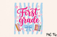 First Grade PNG, Retro Back to School Sublimation Design Product Image 2