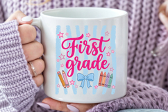 First Grade PNG, Retro Back to School Sublimation Design Product Image 5