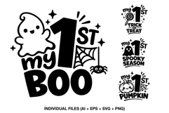 First Halloween baby shirt designs with cute Halloween phrases
