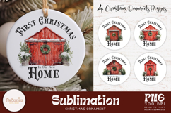 trendy new home Christmas png design being used as a trendy new home Christmas ornament print