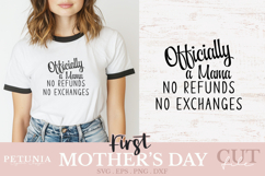 First Mothers day svg cut file being used as a funny retro t-shirt gift print