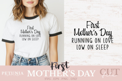 First Mothers day svg cut file being used as a funny retro t-shirt gift print