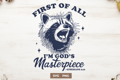 Funny Christian Raccoon SVG I’m God’s Masterpiece Ephesians Product Image 1