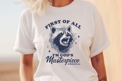 Funny Christian Raccoon SVG I’m God’s Masterpiece Ephesians Product Image 3