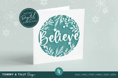 Believe Christmas Card SVG for Cricut and Silhouette Product Image 5
