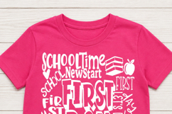 First Day of Kindergarten SVG, Back to School Word Art File Product Image 2