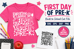 First Day of Pre-K SVG, Preschool Back to School Typography Product Image 1