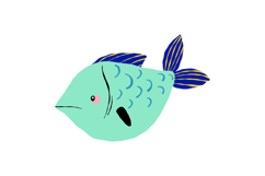 Cute Cartoon Ocean Fish Clipart, Sea Animal Set Product Image 2