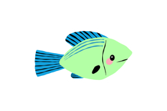 Cute Cartoon Ocean Fish Clipart, Sea Animal Set Product Image 11