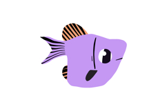 Cute Mediterranean Sea Life Clipart Hand Drawn Product Image 6