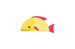 Cute Mediterranean Fish Clipart Isolated Drawn PNG Product Image 10