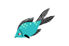Cute Cartoon Ocean Fish Clipart, Sea Animal Set Product Image 3