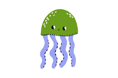 Cute Mediterranean Sea Life Clipart Hand Drawn Product Image 3