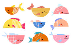 Cute Mediterranean Fish Clipart Isolated Drawn PNG Product Image 1